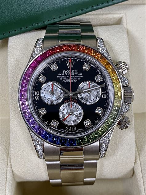 rainbow daytona rolex for sale|rolex daytona rainbow retail price.